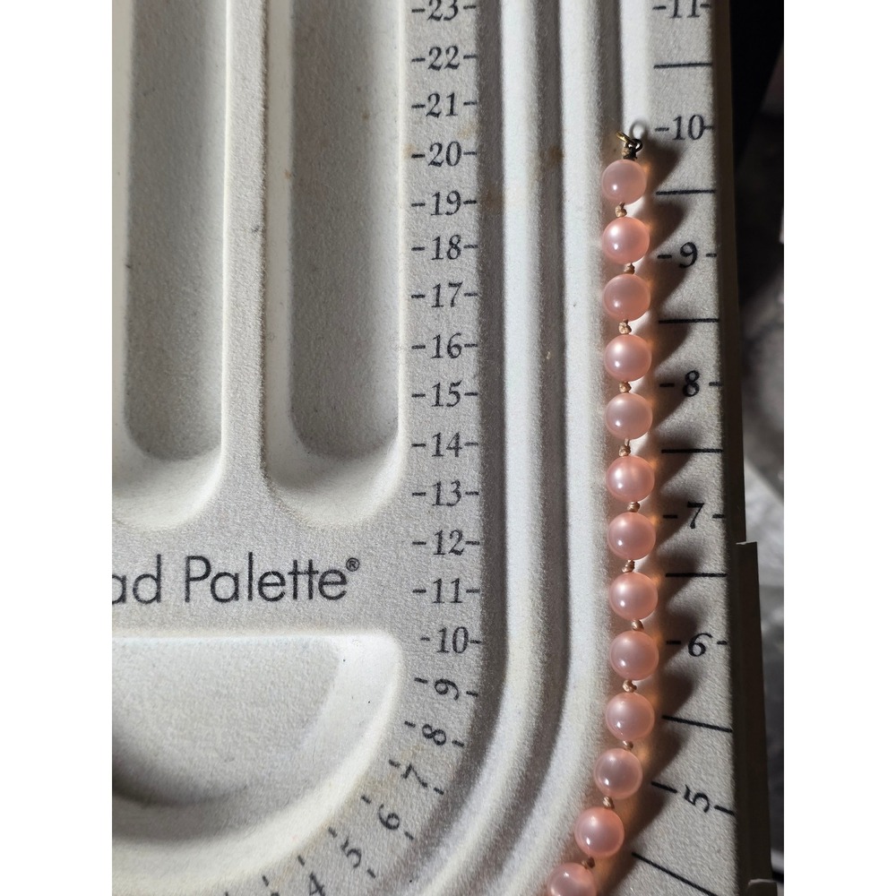 Vintage Pink Moonglow Lucite Graduated Beaded Necklace 18" - Picture 7 of 16